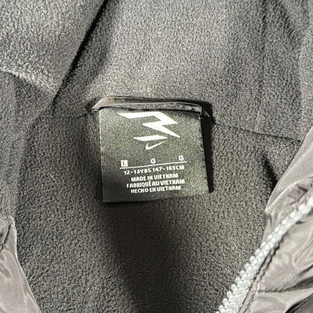 Nike 3Brand Puffer Jacket Kids Large‎ Black Orange Russell Wilson Hooded